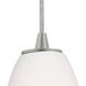 Sherry 1 Light 4.5 inch Brushed Steel Pendant Ceiling Light in Opal