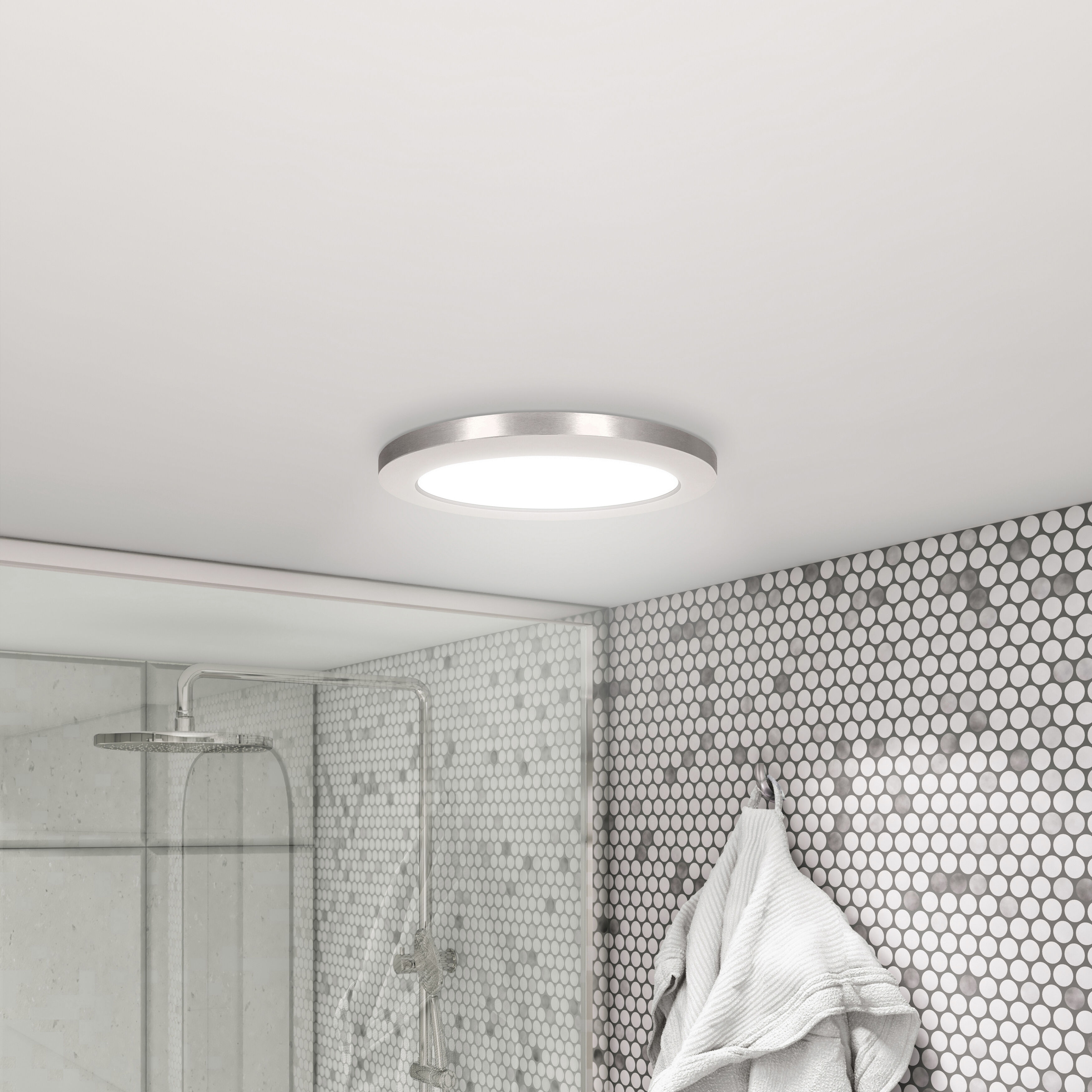ModPLUS LED 9 inch Brushed Steel Flush Mount Ceiling Light