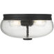Lindsay 2 Light 12 inch Matte Black Flush Mount Ceiling Light