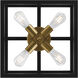 Nikki 4 Light 15 inch Black and Antique Brushed Brass Flush Mount Ceiling Light