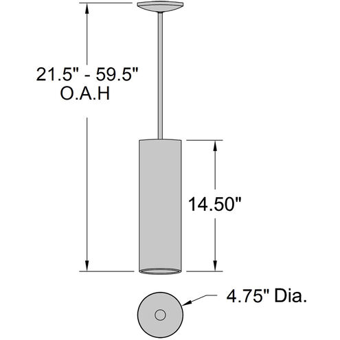 Pilson LED 4.5 inch Matte Black Pendant Ceiling Light