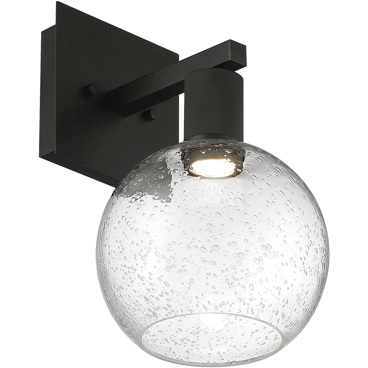 Port Nine LED 8 inch Matte Black Wall Sconce Wall Light in Seeded
