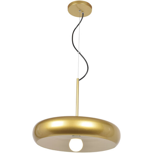 Bistro LED 16 inch Gold and White Pendant Ceiling Light