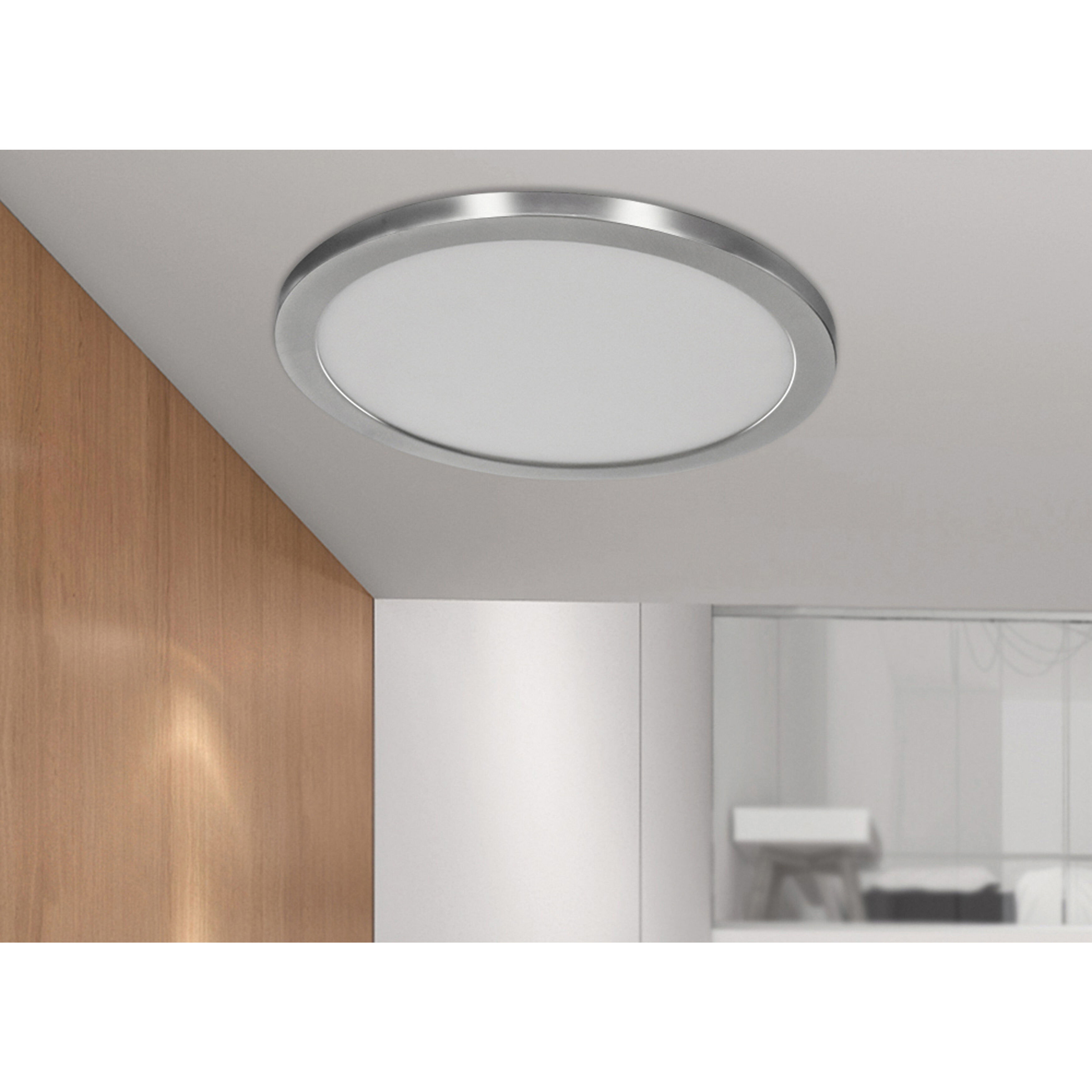 ModPLUS LED 7 inch Brushed Steel Flush Mount Ceiling Light, Round
