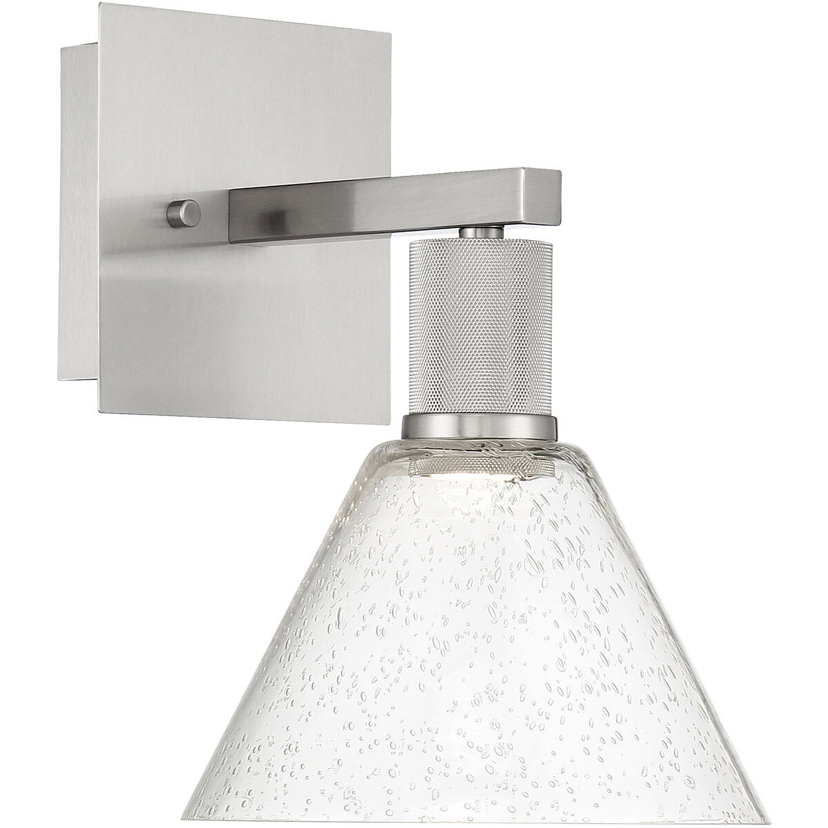 Port Nine Wall Sconce Wall Light in Brushed Steel, Seeded