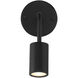 Cafe LED 3 inch Matte Black Wall Sconce / Flush Mount Wall Light