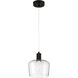 Port Nine LED 9 inch Matte Black Pendant Ceiling Light in Seeded
