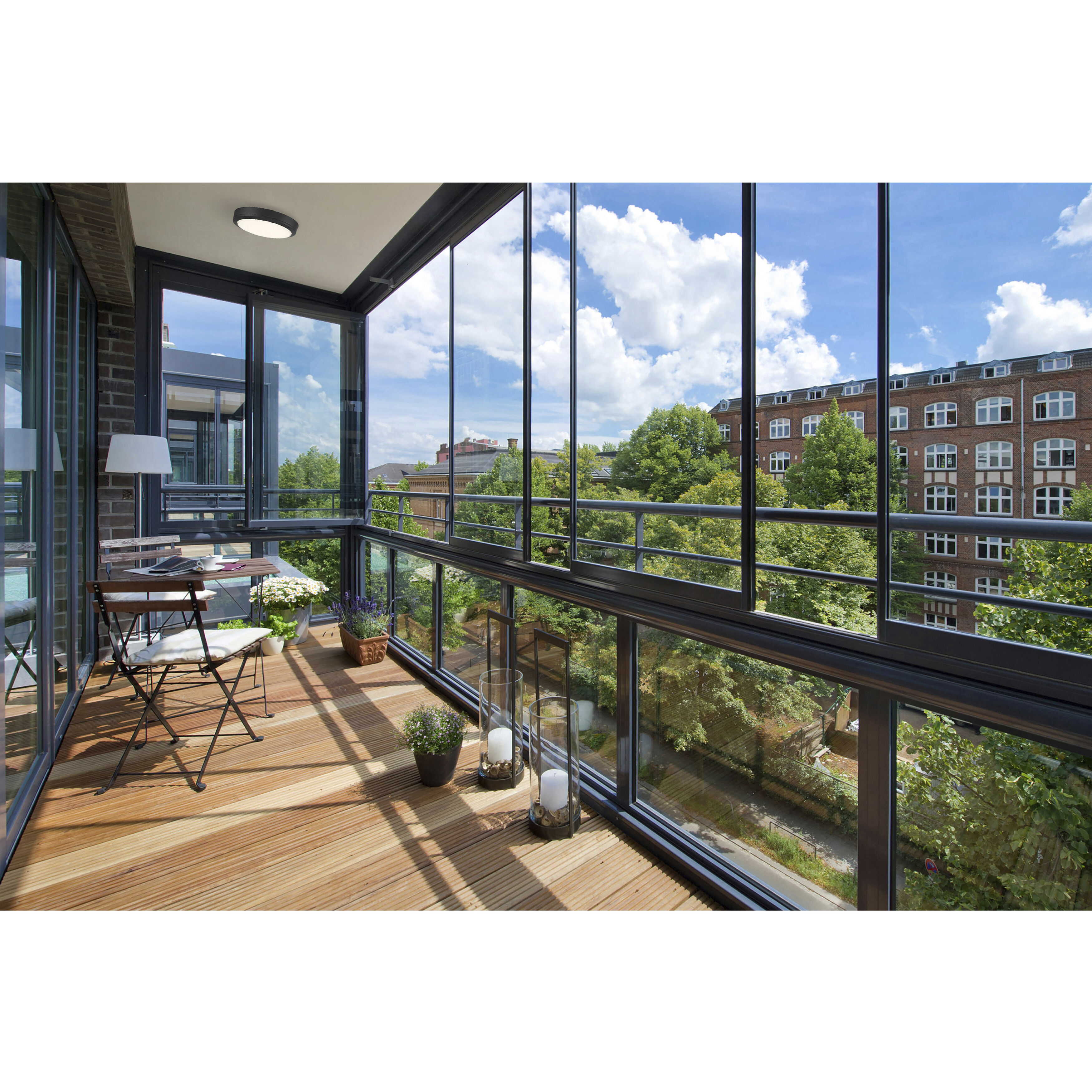 Rockaway LED 11 inch Matte Black and Frosted Outdoor Flush Mount