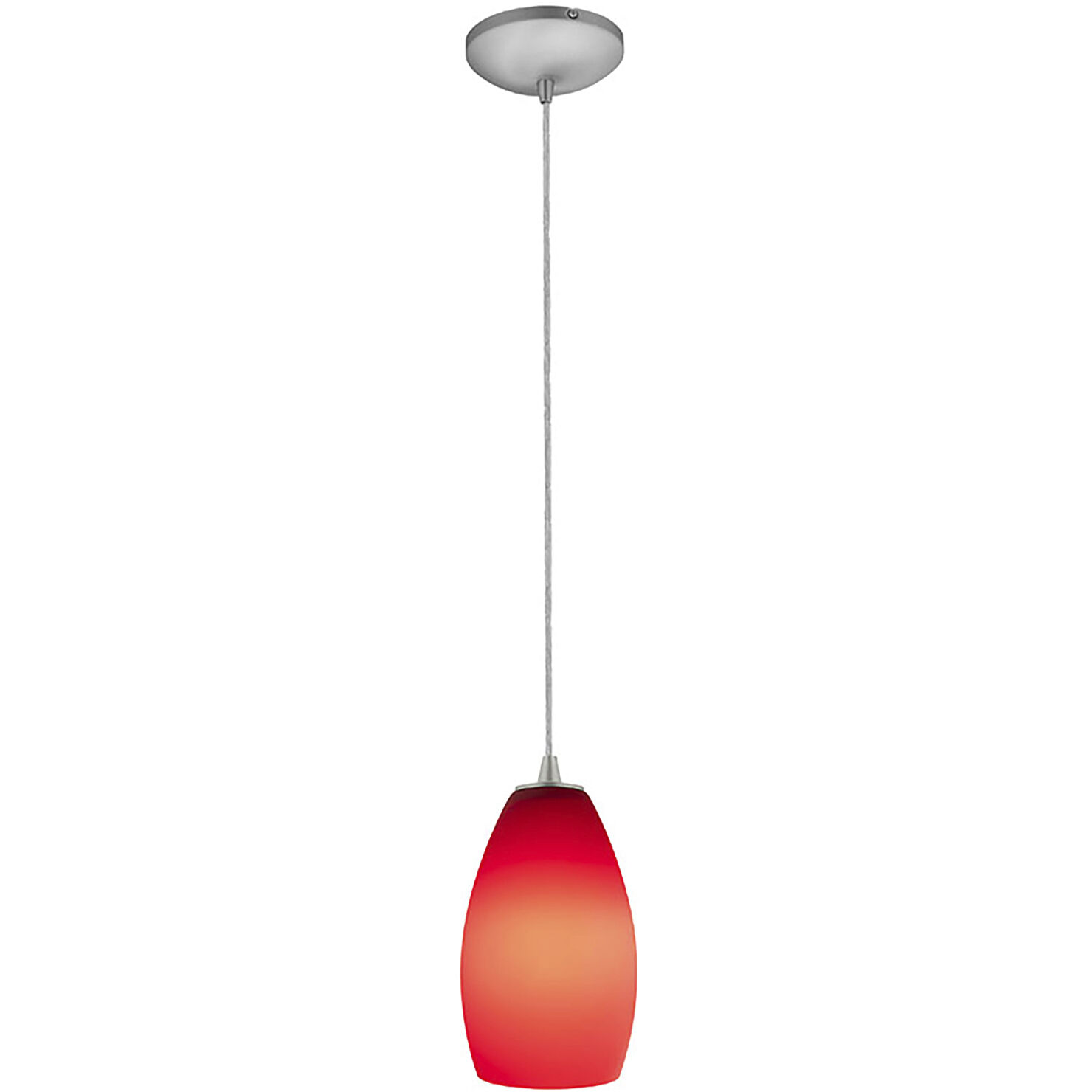Champagne 1 Light 5 inch Brushed Steel Pendant Ceiling Light in Red