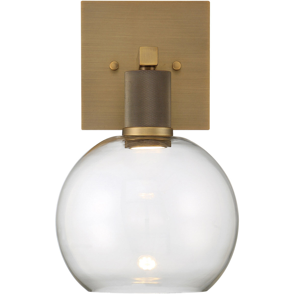 Port Nine LED 8 inch Antique Brushed Brass Wall Sconce Wall Light in Clear