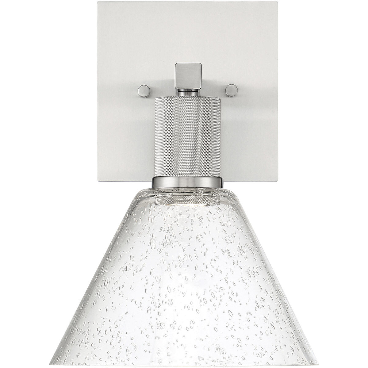 Port Nine Wall Sconce Wall Light in Brushed Steel, Seeded