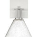 Port Nine Wall Sconce Wall Light in Brushed Steel, Seeded