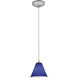 Martini LED 7 inch Brushed Steel Pendant Ceiling Light in Cobalt