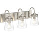 Dickens 3 Light 20.5 inch Brushed Steel Vanity/Bath Bar Wall Light