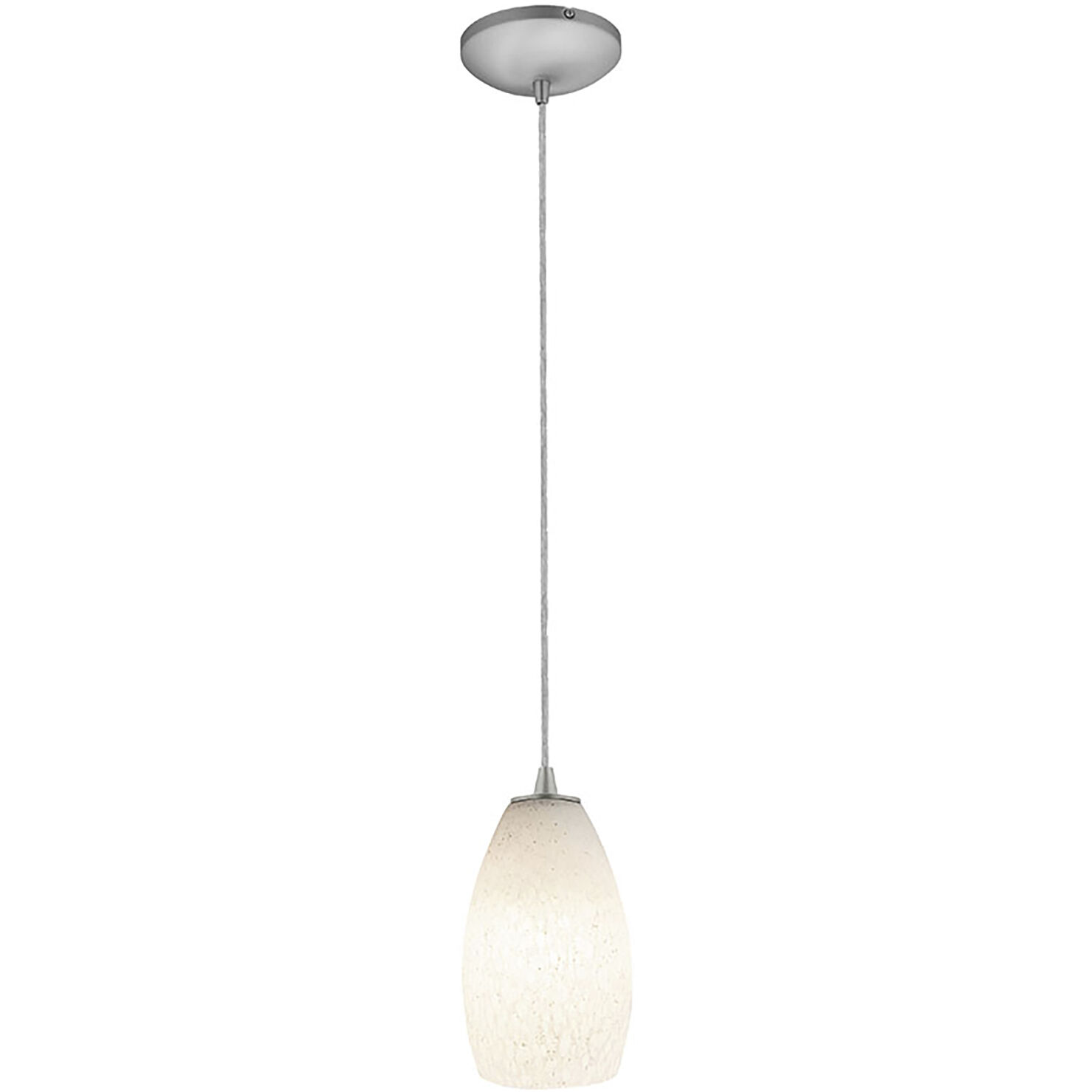 Champagne 1 Light 5 inch Brushed Steel Pendant Ceiling Light in White Stone