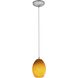 Brandy FireBird LED 6 inch Brushed Steel Pendant Ceiling Light in Amber Firebird