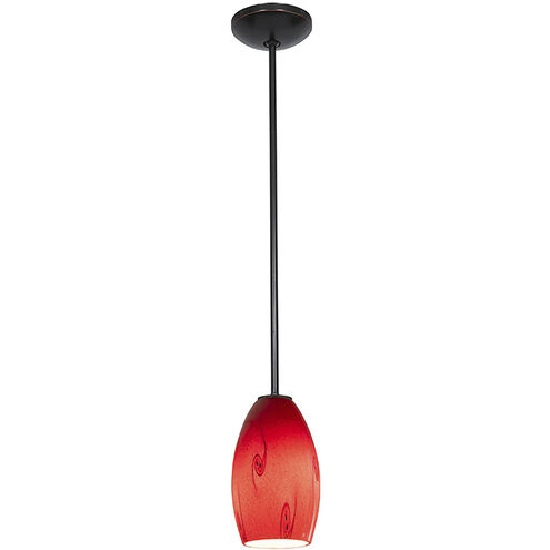 Merlot 1 Light 3.5 inch Oil Rubbed Bronze Pendant Ceiling Light
