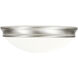 Atom 2 Light 12.5 inch Brushed Steel Flush Mount Ceiling Light in 2700K