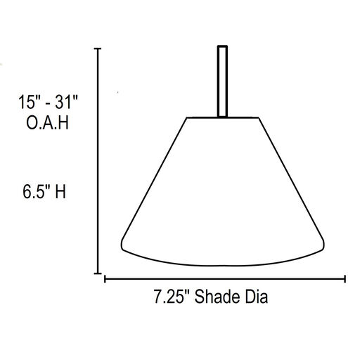 Martini 1 Light 7.25 inch Brushed Steel Pendant Ceiling Light in Amber