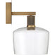 Port Nine Wall Sconce Wall Light in Clear, Antique Brushed Brass