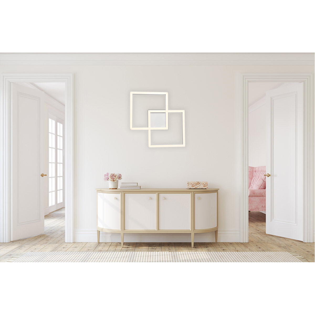 Squared LED 18.5 inch Black Flush Mount Convertible Ceiling Light