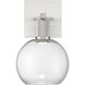 Port Nine LED 8 inch Brushed Steel Wall Sconce Wall Light in Clear