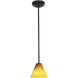 Martini 1 Light 7.25 inch Oil Rubbed Bronze Pendant Ceiling Light in Amber