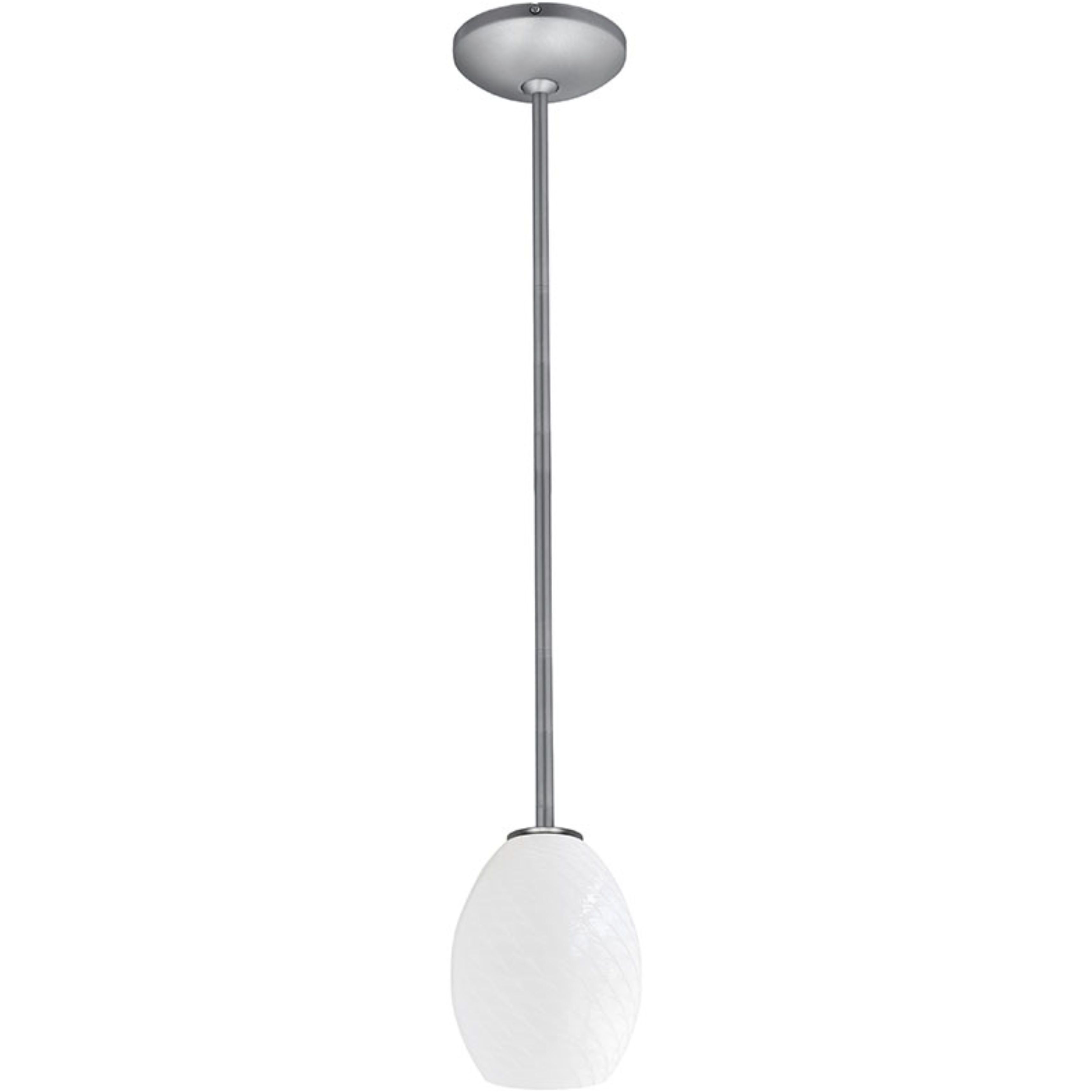 Brandy FireBird LED 6 inch Brushed Steel Pendant Ceiling Light in White Firebird