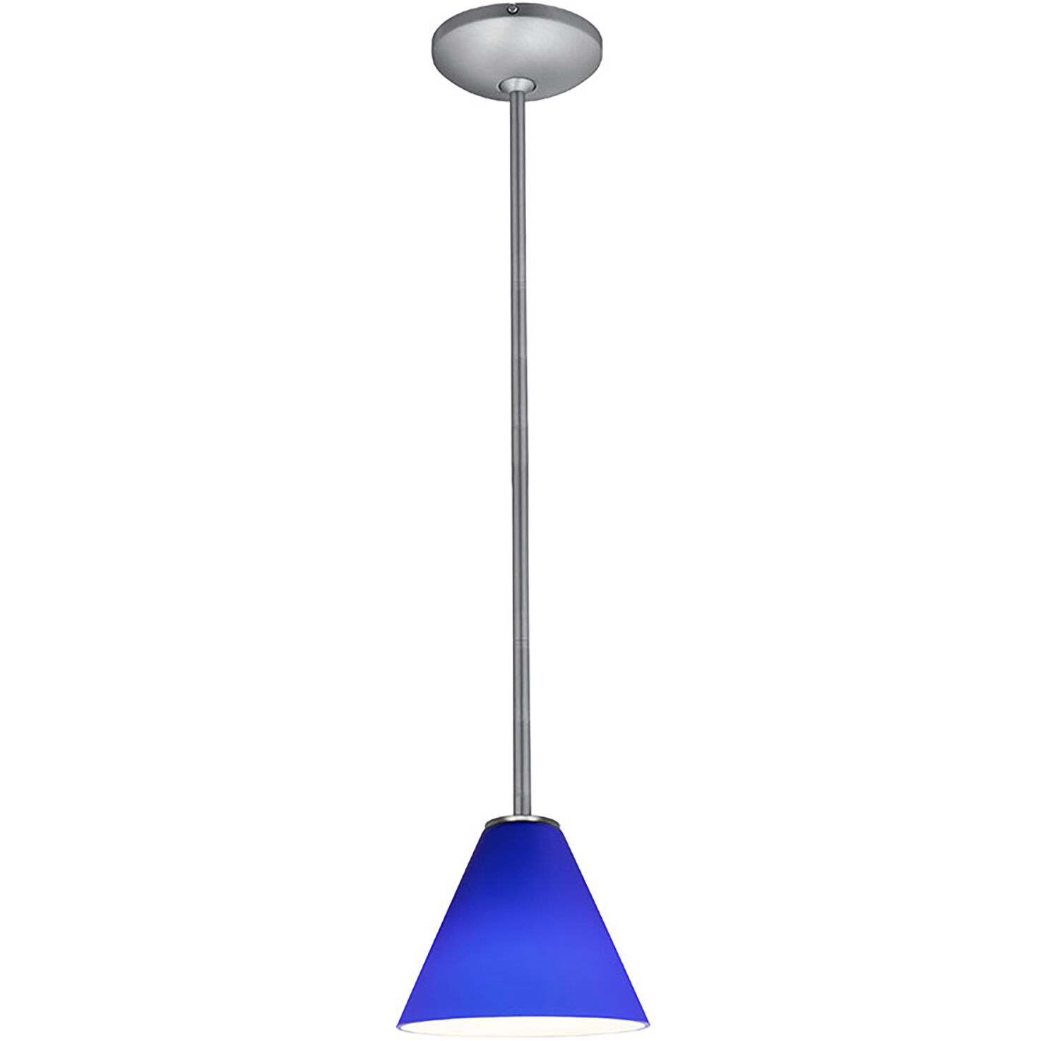 Martini LED 7 inch Brushed Steel Pendant Ceiling Light in Cobalt