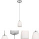 Sherry 1 Light 4.5 inch Brushed Steel Pendant Ceiling Light in Opal
