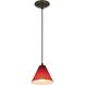Martini LED 7 inch Oil Rubbed Bronze Pendant Ceiling Light in Red