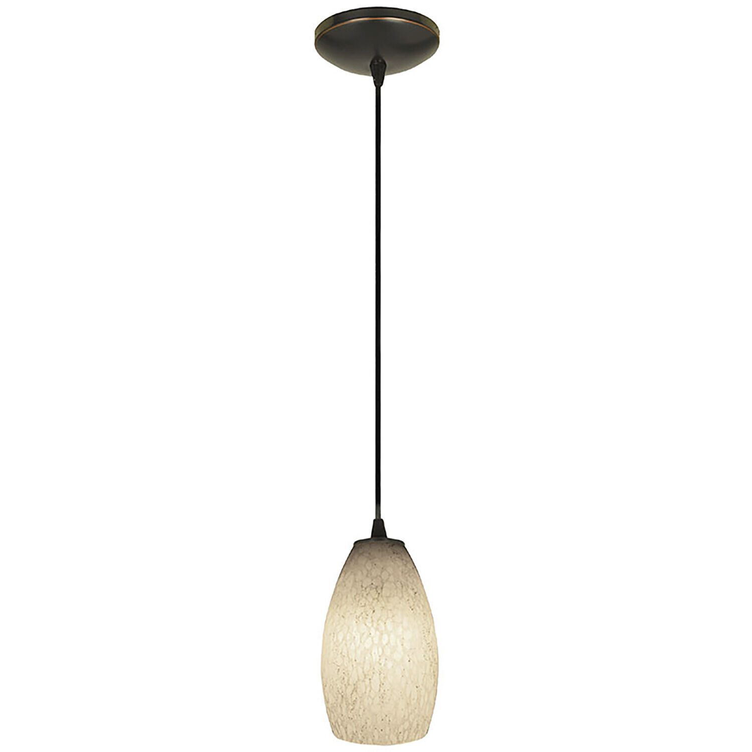 Champagne 1 Light 5 inch Oil Rubbed Bronze Pendant Ceiling Light in White Stone