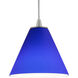 Martini 1 Light 7.25 inch Brushed Steel Pendant Ceiling Light in Cobalt