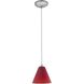 Martini LED 7 inch Brushed Steel Pendant Ceiling Light in Red