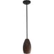 Champagne LED 5 inch Oil Rubbed Bronze Pendant Ceiling Light in Brown Stone