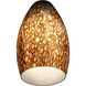 Inari Silk Glass 5 inch Pendant Glass Shade in Brown Stone