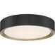 Malaga LED 15.75 inch Matte Black and White Flush Mount Ceiling Light