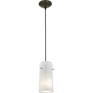 Glassn Glass Cylinder 1 Light 5 inch Oil Rubbed Bronze Pendant Ceiling Light in Clear and Opal, Cord