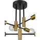 Sean 6 Light 16.25 inch Black and Antique Brushed Brass Semi Flush Ceiling Light