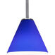 Martini 1 Light 7 inch Brushed Steel Pendant Ceiling Light in Cobalt