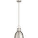 London 1 Light 9 inch Brushed Steel Pendant Ceiling Light