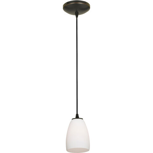 Sherry 1 Light 5 inch Oil Rubbed Bronze Pendant Ceiling Light in Opal, Cord