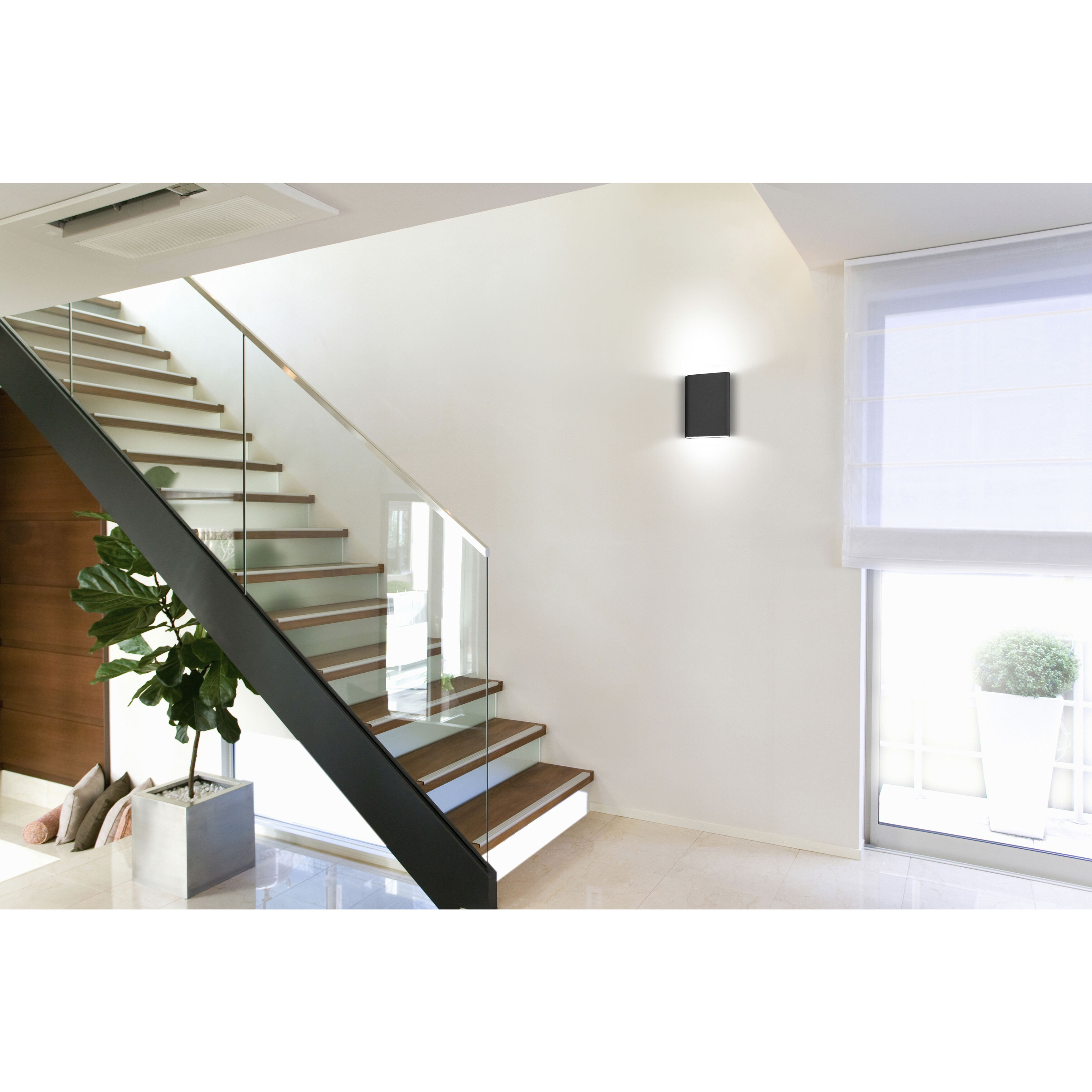 Lux Bi LED 6.25 inch Black ADA Wall Sconce Wall Light