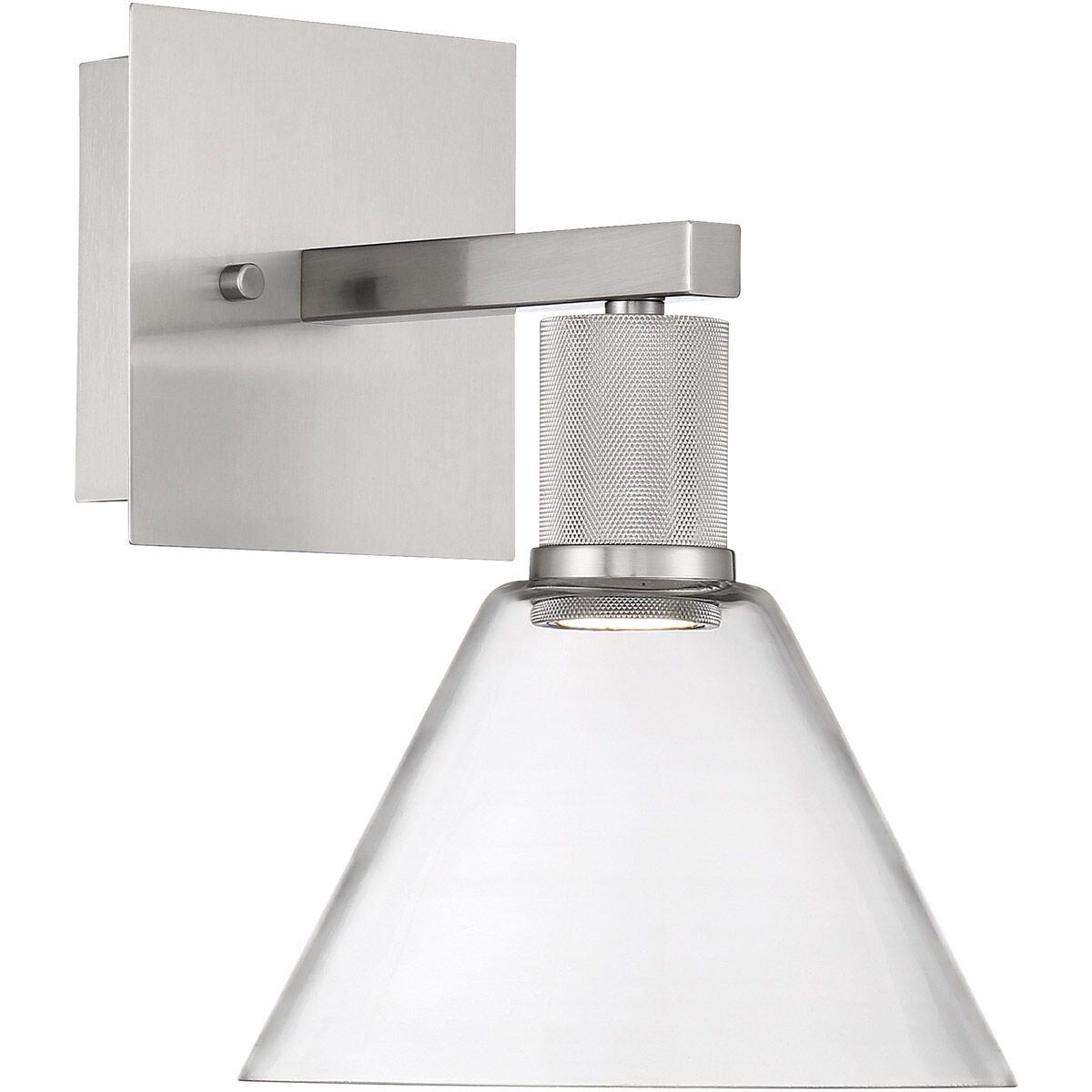 Port Nine LED 8 inch Brushed Steel Wall Sconce Wall Light in Clear