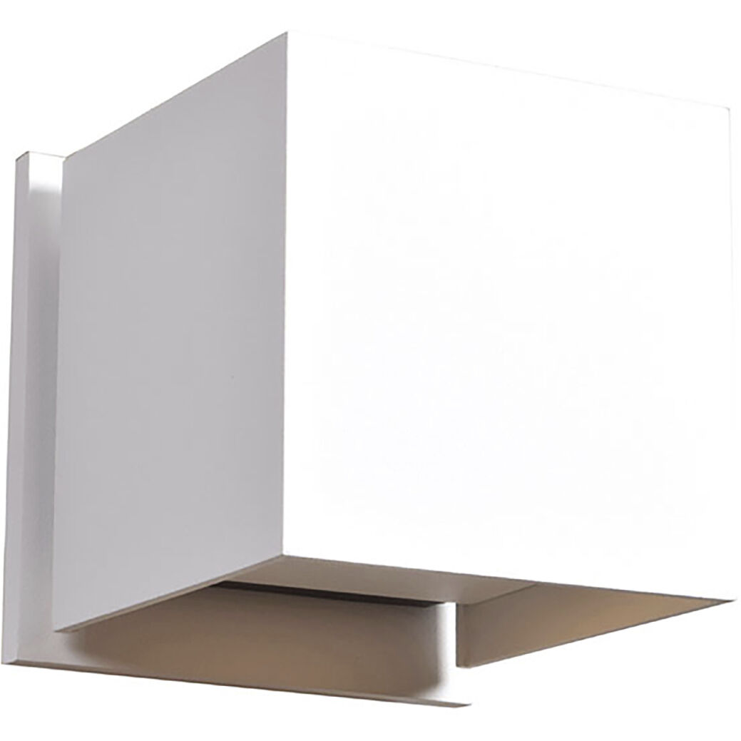 Square LED 4.75 inch White Outdoor Wall Sconce