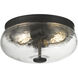 Lindsay 2 Light 12 inch Matte Black Flush Mount Ceiling Light