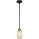 Champagne LED 5 inch Oil Rubbed Bronze Pendant Ceiling Light in White Stone
