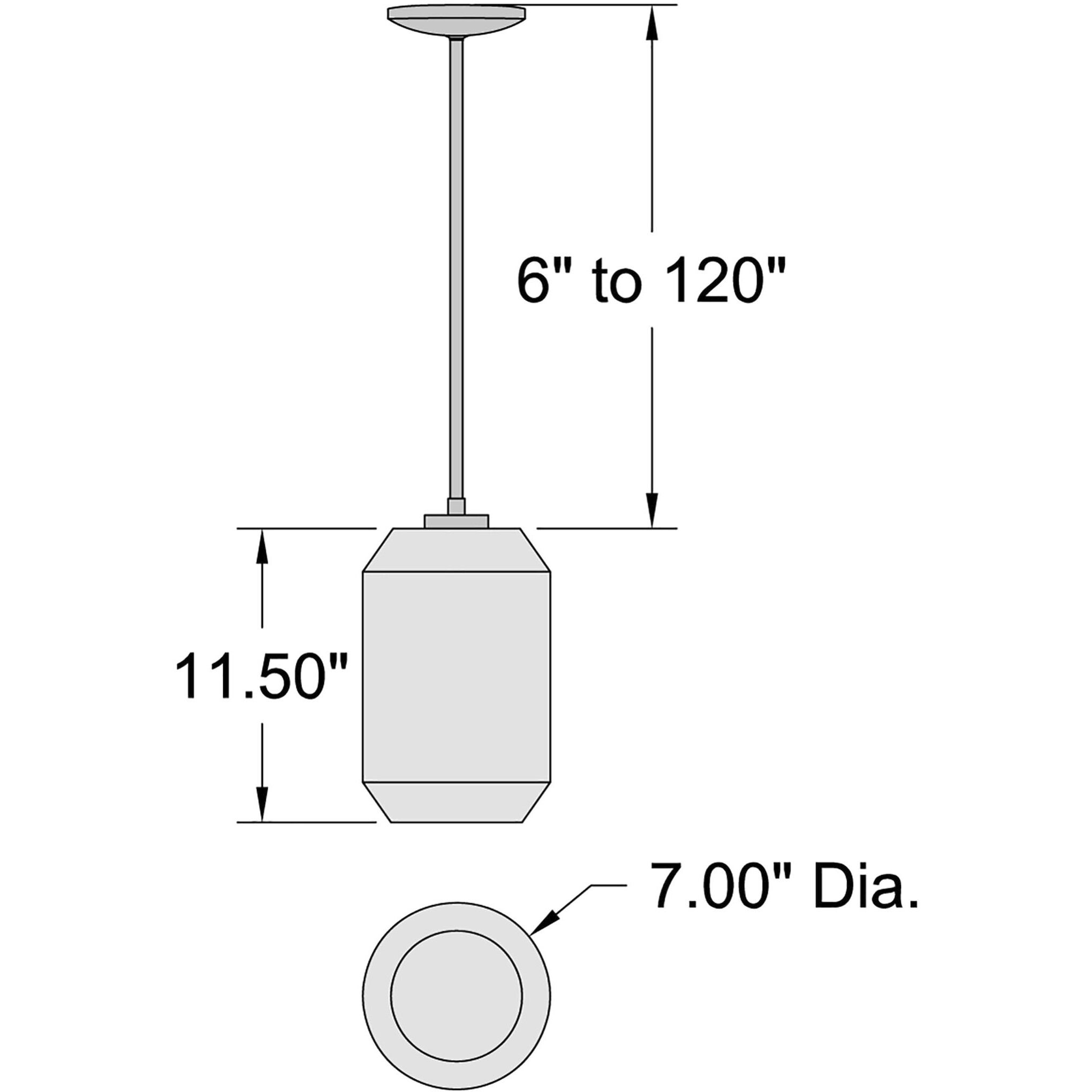 Clarity 7 inch Black Pendant Ceiling Light