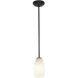 Champagne LED 5 inch Oil Rubbed Bronze Pendant Ceiling Light in White Stone
