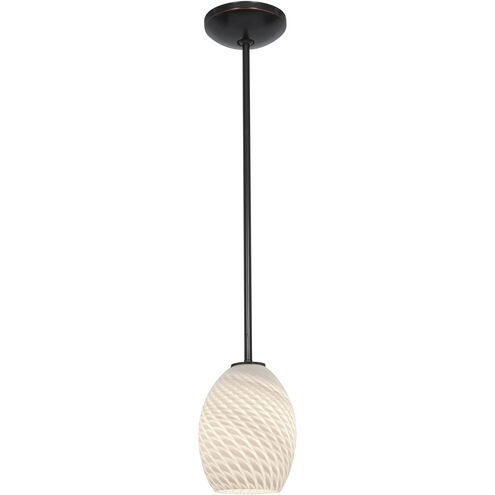 Brandy FireBird 1 Light 6 inch Oil Rubbed Bronze Pendant Ceiling Light in White Firebird, Rod